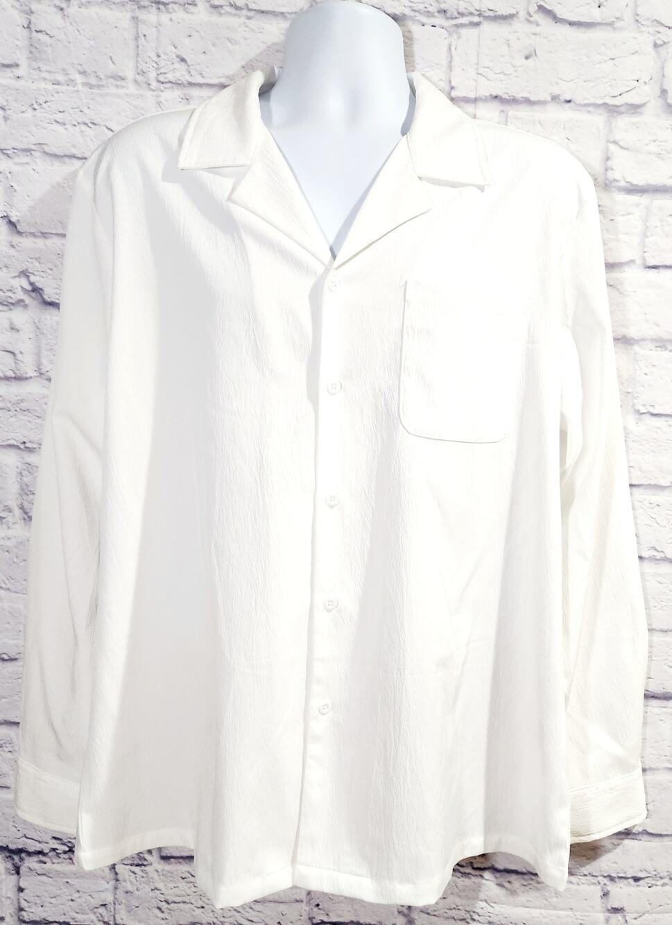 COOFANDY White Button Down Long Sleeves Shirt Large NWOTS Lightweight Soft